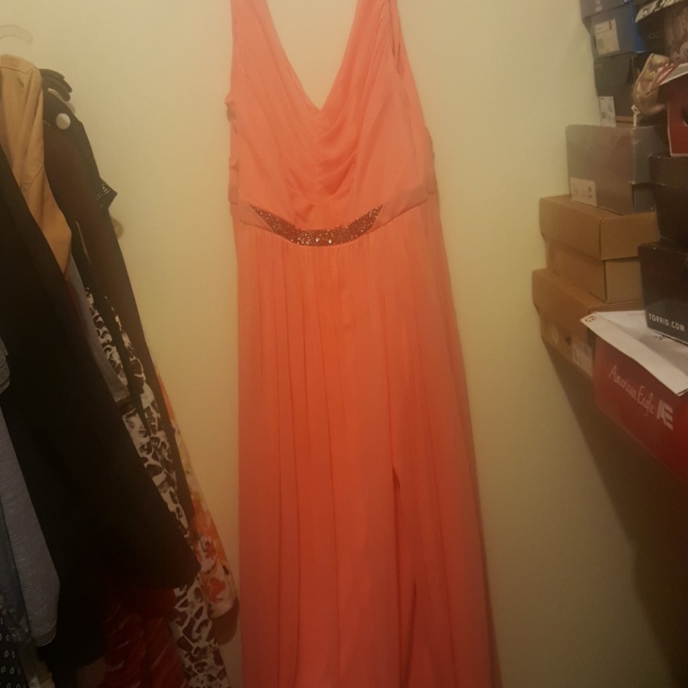 Coral Bridesmaid Gown